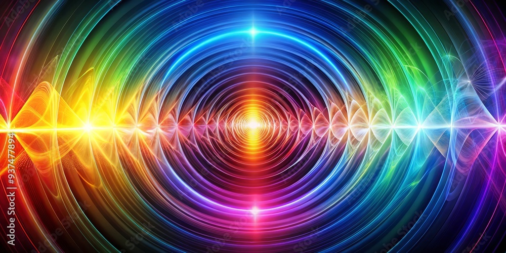 electromagnetic spectrum abstract spiral background radiant lights waves frequencies colors prismatic refraction dispersion vivid bright mesmerizing hypnotic electromagnetic spectrum abstract spiral background radiant lights waves frequencies colors prismatic refraction dispersion vivid bright mesmerizing hypnotic