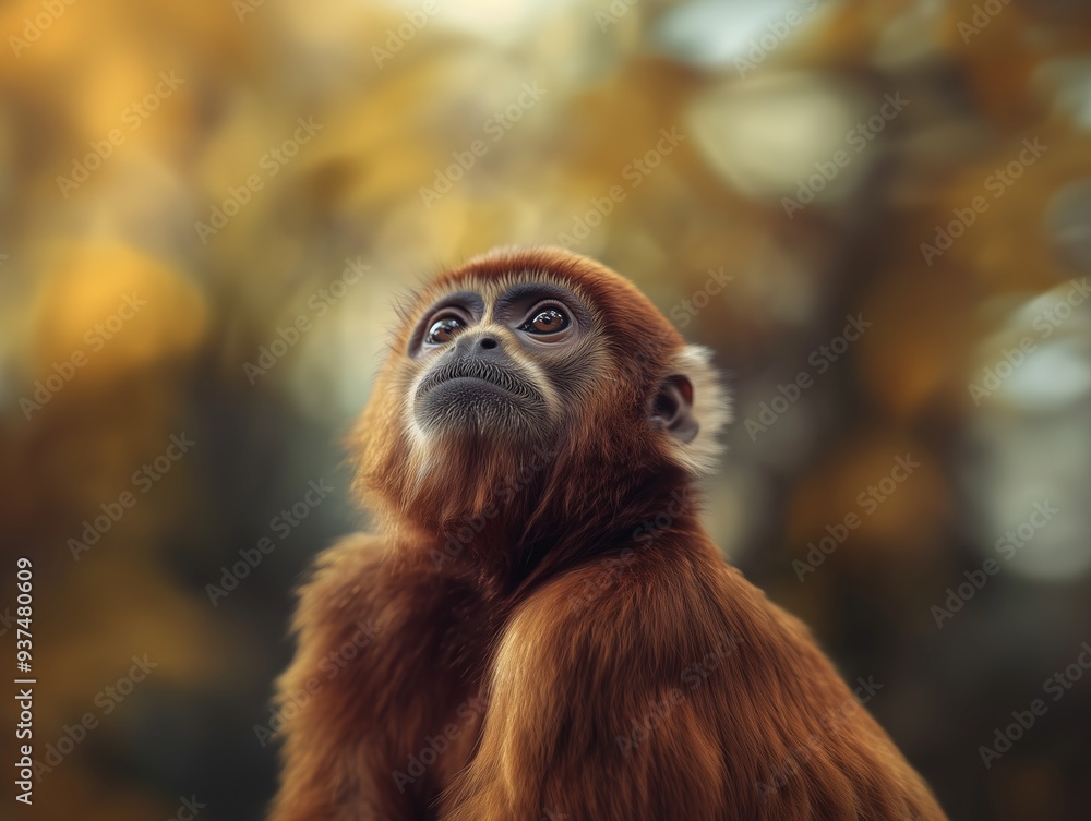 Obraz premium Portrait of a Tropical Spider Monkey, Close Up in Natural Surroundings
