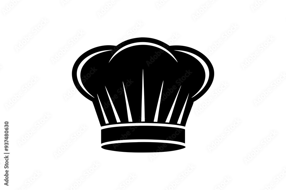 Minimalist chef hat icon style silhouette vector illustration: Chef Service Logo Icon design. Minimalist chef hat icon style silhouette vector illustration: Chef Service Logo Icon design.