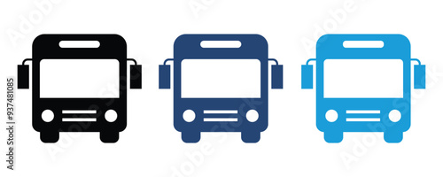 Bus icon set. bus vector icon, School bus icon logo vector template, Education icon concepts, transport symbol, isolated in white background.