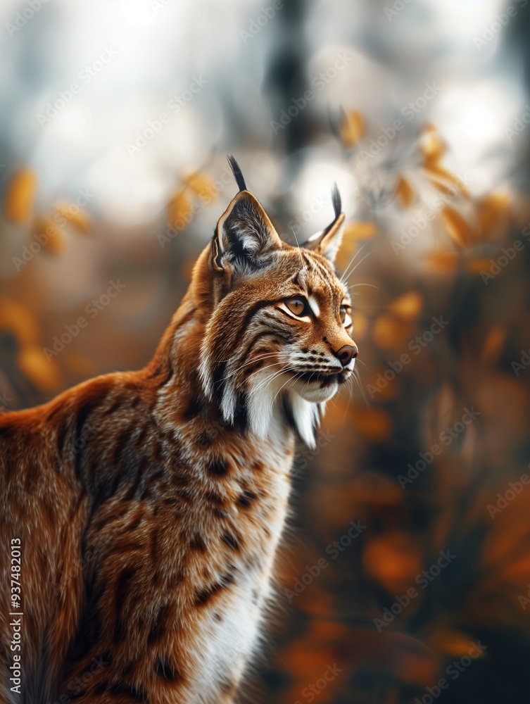 Naklejka premium Canada Lynx, Forest Predator in Natural Habitat