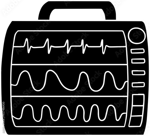 medical illustration cpr silhouette heart logo monitor icon  emergency outline emergency ecg health hospital organ cardiac pulse patient doctor shape doctor care resuscitation for vector graphic backg