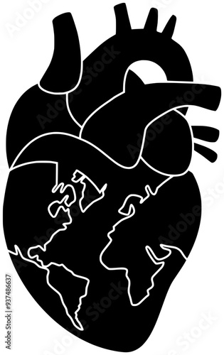 medical illustration cpr silhouette heart logo monitor icon  emergency outline emergency ecg health hospital organ cardiac pulse patient doctor shape doctor care resuscitation for vector graphic backg