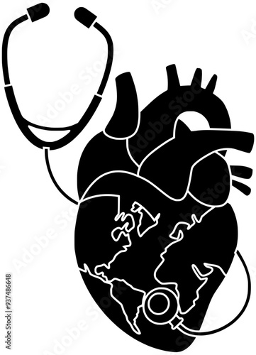 medical illustration cpr silhouette heart logo monitor icon  emergency outline emergency ecg health hospital organ cardiac pulse patient doctor shape doctor care resuscitation for vector graphic backg