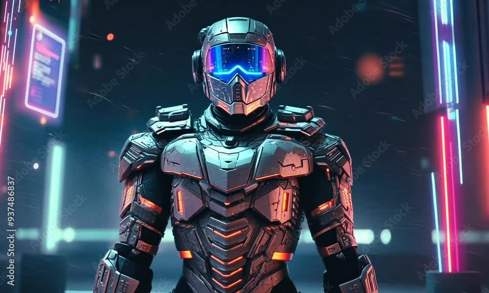 sci-fi robot with fantasy scene sci-fi robot with fantasy scene