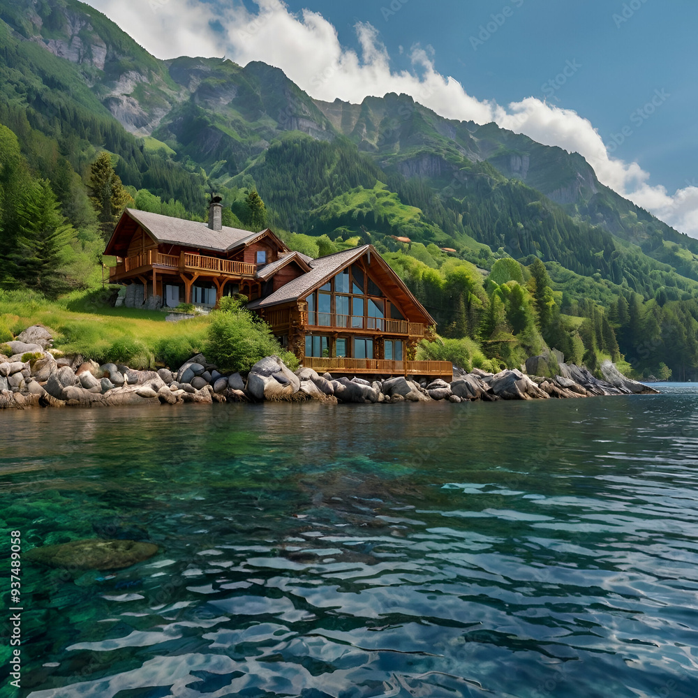 Fototapeta premium mountain village in the mountains