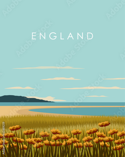 England travel poster, banner, postcard