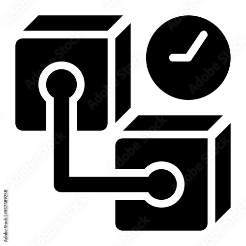 block time, blockchain, block chain, blocks, time, real time solid or glyph icon