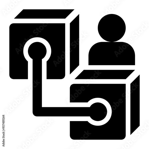 blockchain actor, blockchain user, blockchain, block chain, actor, user solid or glyph icon