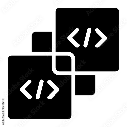blockchain, block chain, programming, crypto, blocks, code solid or glyph icon