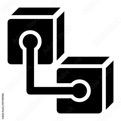 blockchain, block chain, network, blocks, crypto, nodes solid or glyph icon