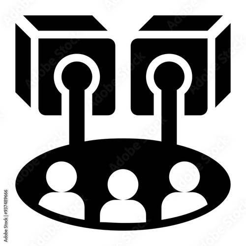 consortium, blockchain, block chain, consensus, group, owner solid or glyph icon