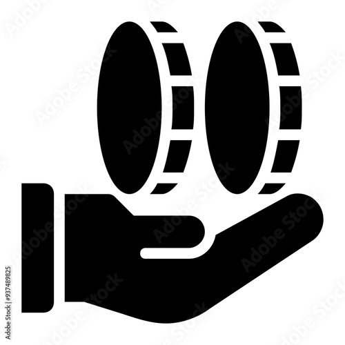 ico, initial, coin, offering, token, blockchain solid or glyph icon