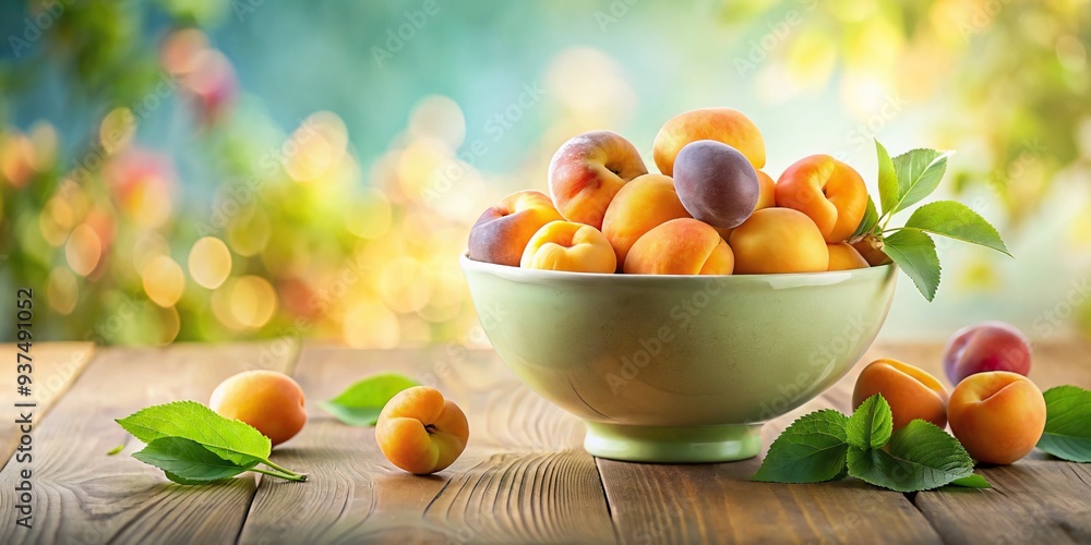 Soft Focus Apricot Mix Bowl against Pastel Background Soft Focus Apricot Mix Bowl against Pastel Background