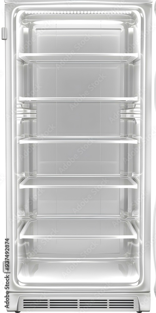 Empty Refrigerator Interior with Glass Shelves Empty Refrigerator Interior with Glass Shelves