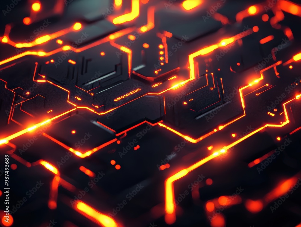 Abstract circuit board glowing Abstract circuit board glowing