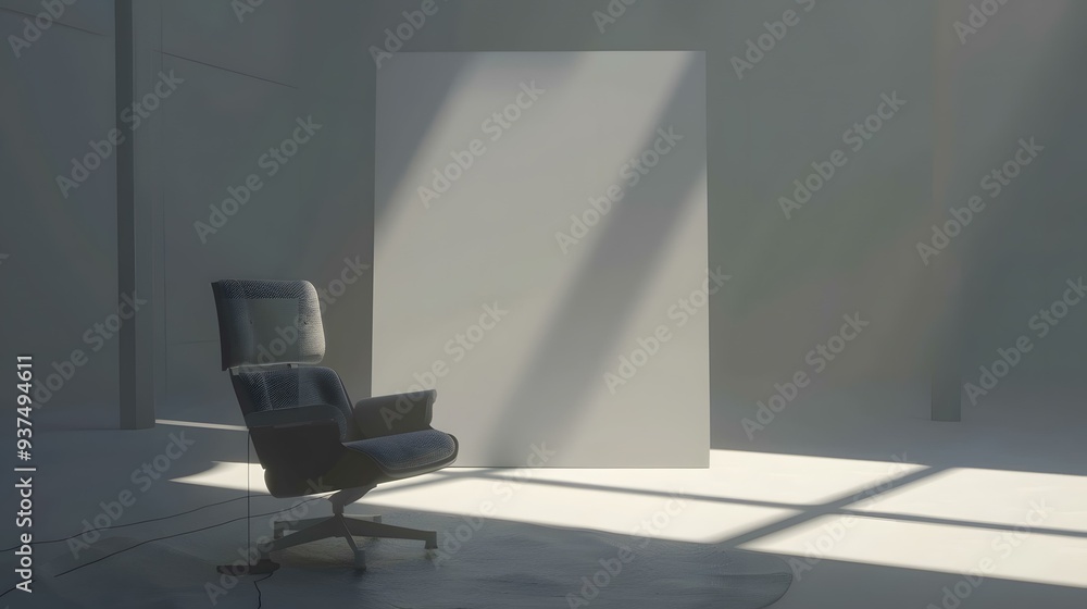 Modern Chair Mockup in Minimalist Room Modern Chair Mockup in Minimalist Room