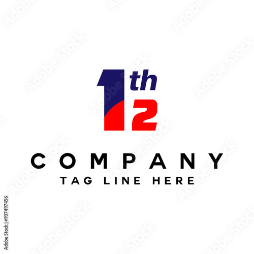 12 years anniversary celebration logotype photo