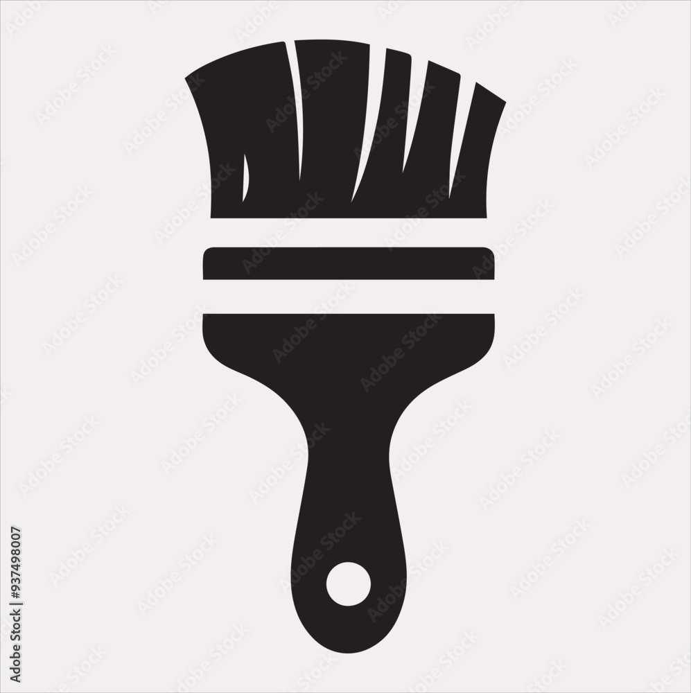 Paintbrush icon vector silhouette illustration icon on a white background Paintbrush icon vector silhouette illustration icon on a white background