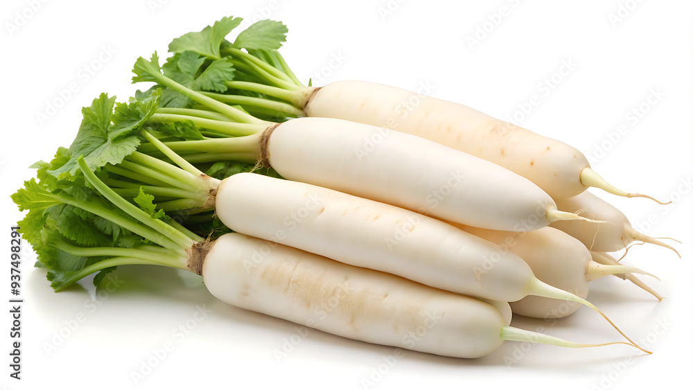 Fresh organic daikon radish on black background with copy space, top view
Fresh organic daikon radish on black background with copy space, top view