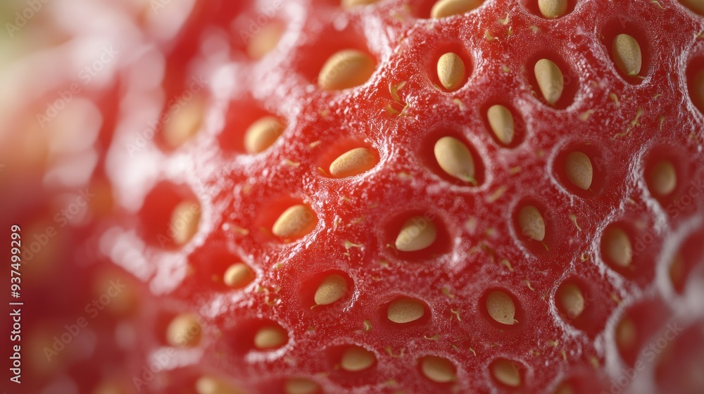 Close-up Macro Photograph of a Strawberry's Surface Close-up Macro Photograph of a Strawberry's Surface