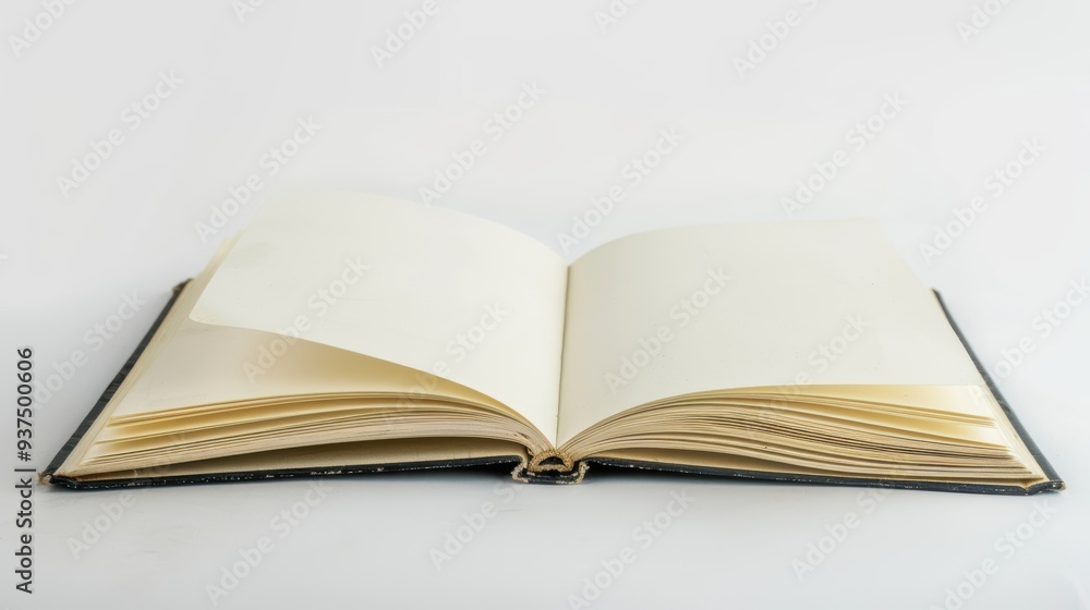 Open book with blank pages on white background Open book with blank pages on white background
