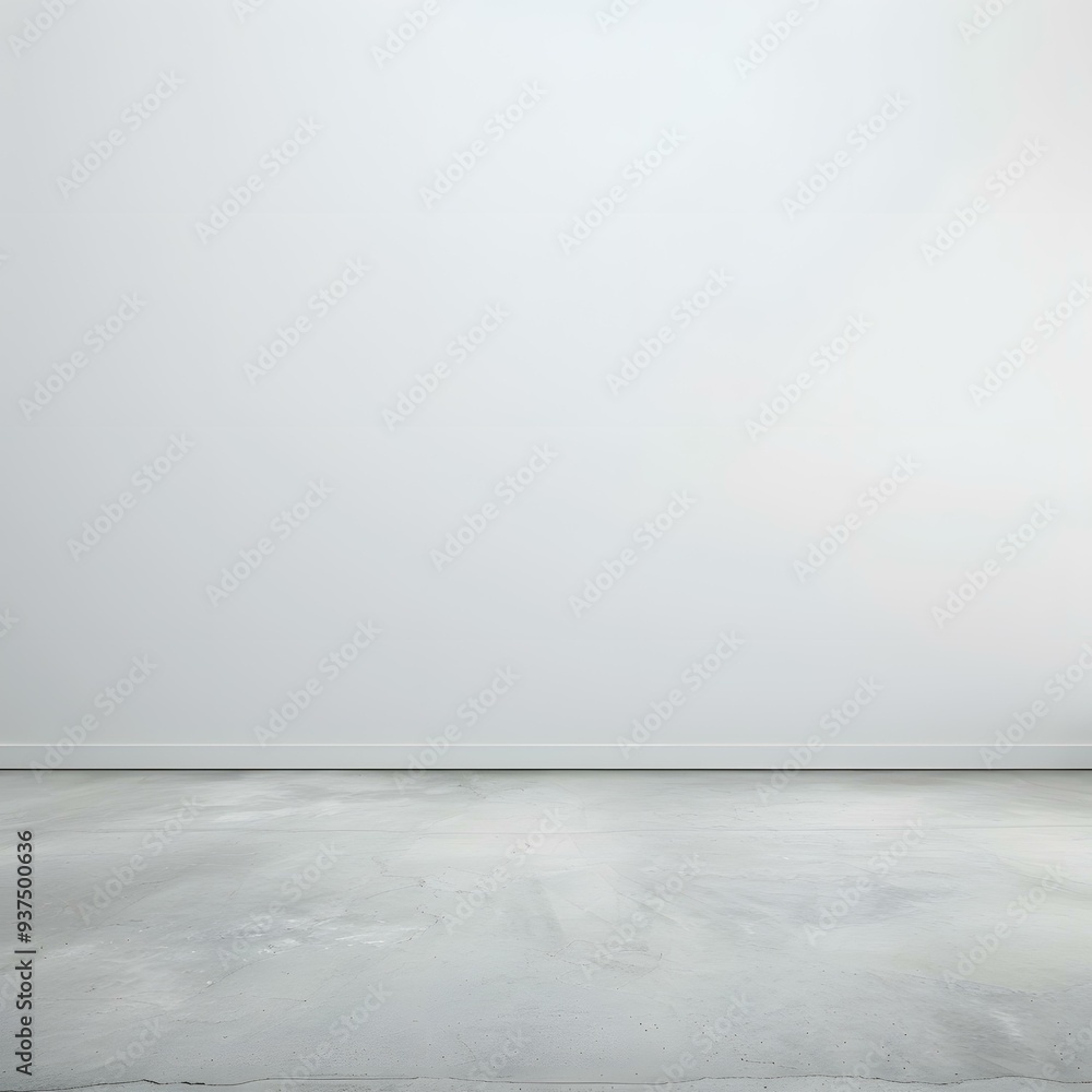 Empty Room with Concrete Floor and White Wall Empty Room with Concrete Floor and White Wall