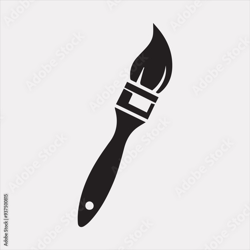 Paintbrush icon vector silhouette illustration icon on a white background