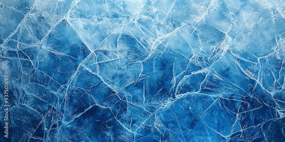 Abstract natural ice texture. Freezy ice surface. Blue backdrop with cracks and scratches on frozen water. Banner. Generative ai Abstract natural ice texture. Freezy ice surface. Blue backdrop with cracks and scratches on frozen water. Banner. Generative ai