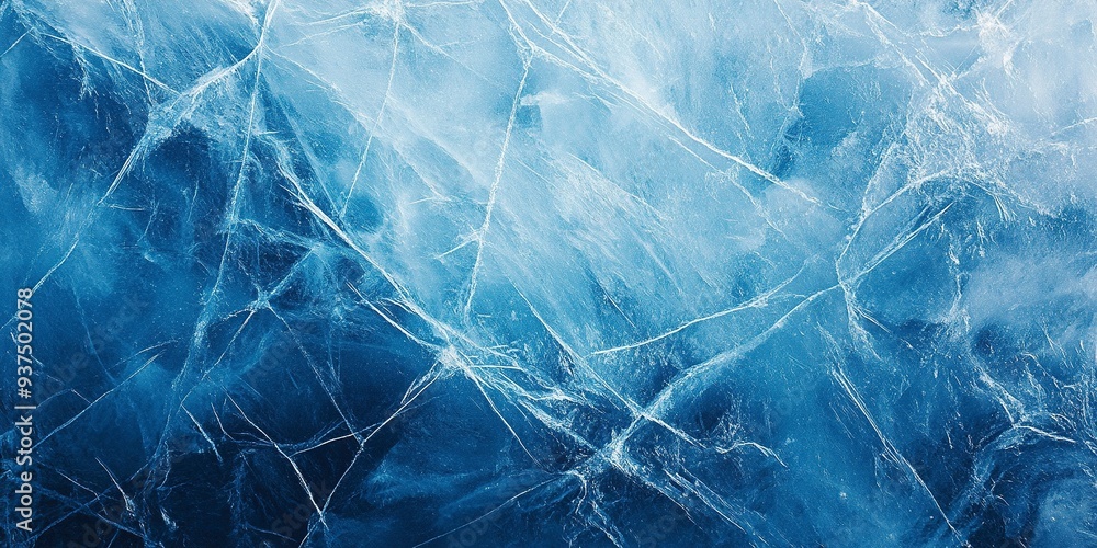 Abstract natural ice texture. Freezy ice surface. Blue backdrop with cracks and scratches on frozen water. Banner. Generative ai Abstract natural ice texture. Freezy ice surface. Blue backdrop with cracks and scratches on frozen water. Banner. Generative ai