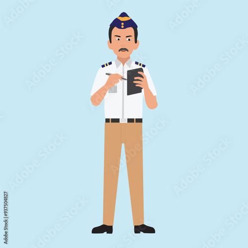 Mumbai Traffic police with fine book