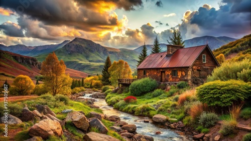 Rustic Copper Earthy Landscapescape photo