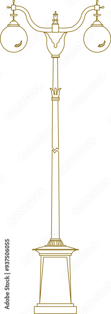 Vector sketch illustration of a garden lamp design full of classic vintage traditional ethnic carving ornaments Vector sketch illustration of a garden lamp design full of classic vintage traditional ethnic carving ornaments