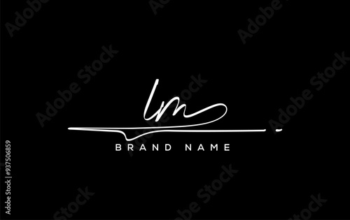 LM letter beauty handwriting vector logo.