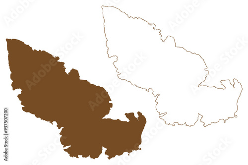 Luonnonmaa island (Republic of Finland) map vector illustration, scribble sketch Luonnonmaa map