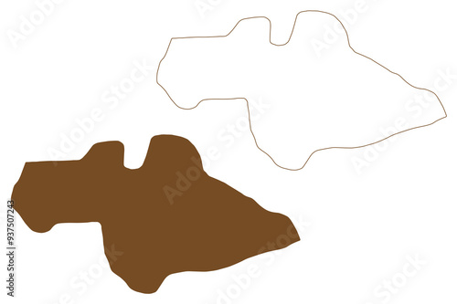 Luigi island (Russia, Russian Federation, Franz Josef Land archipelago) map vector illustration, scribble sketch Ostrov Luidzhi map