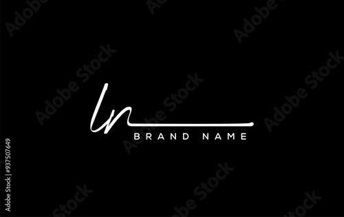 LN letter beauty handwriting vector logo.
