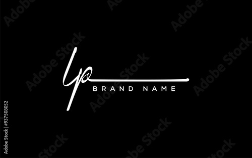 LP letter beauty handwriting vector logo.