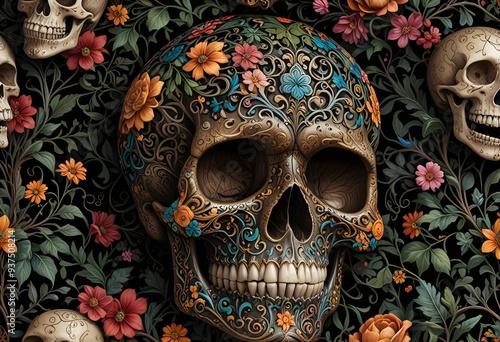 skull in the garden