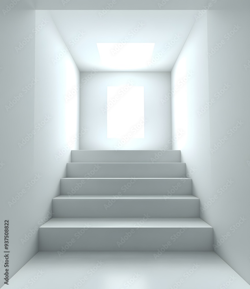White Staircase Leading to a Bright Light White Staircase Leading to a Bright Light