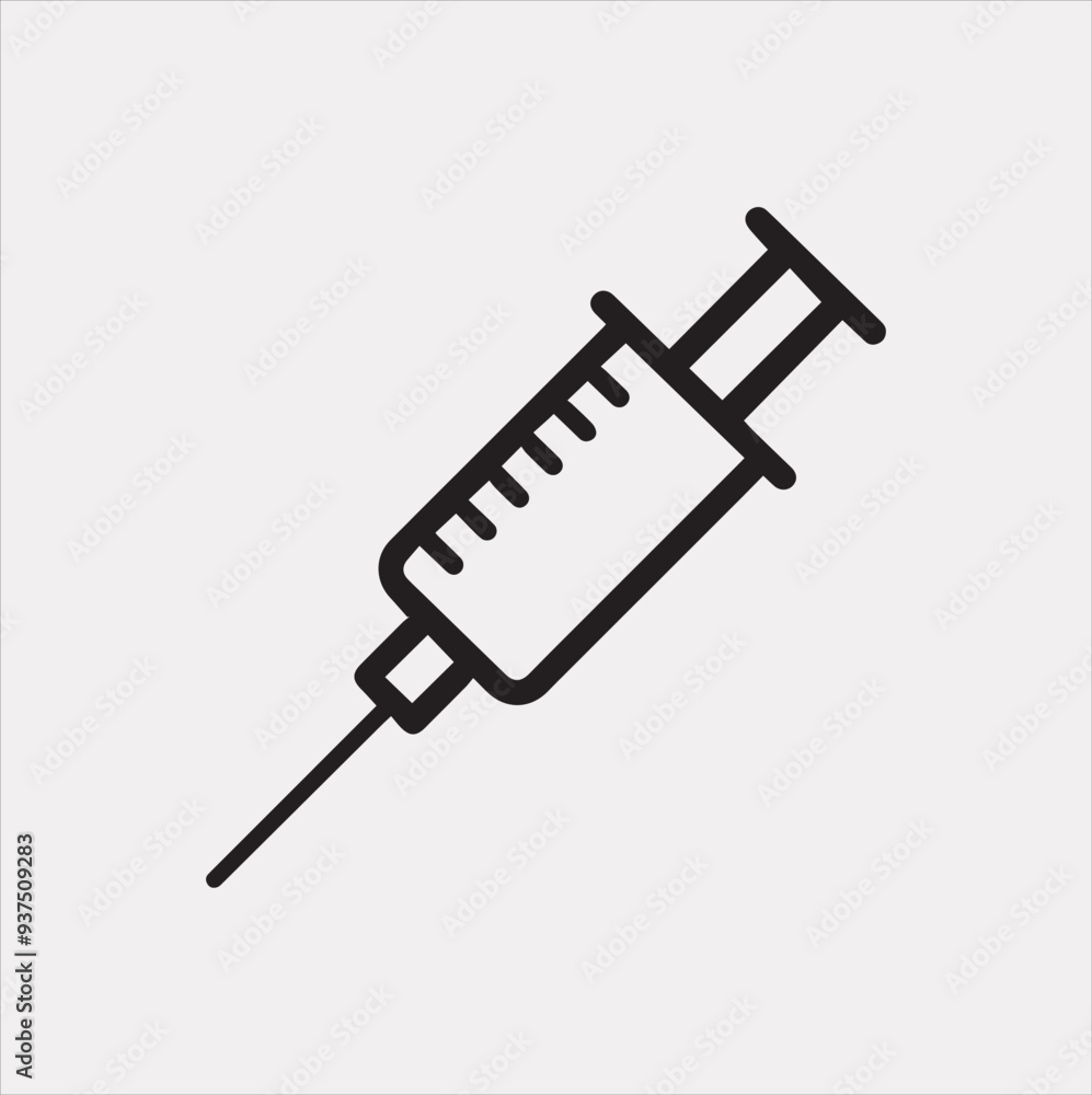 syringe icon Vector silhouette illustration icon on a white background syringe icon Vector silhouette illustration icon on a white background