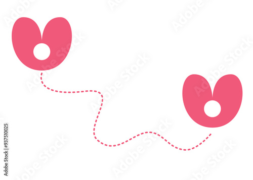 Love long distance sign and symbol for couple