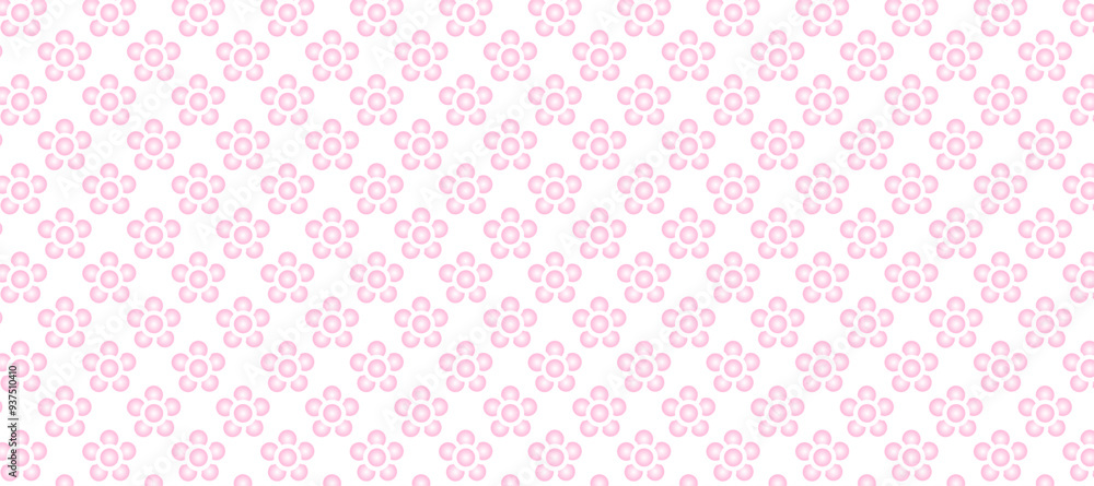 Seamless pattern with pink flowers in the white background Seamless pattern with pink flowers in the white background