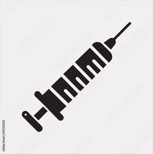 syringe icon Vector silhouette illustration icon on a white background