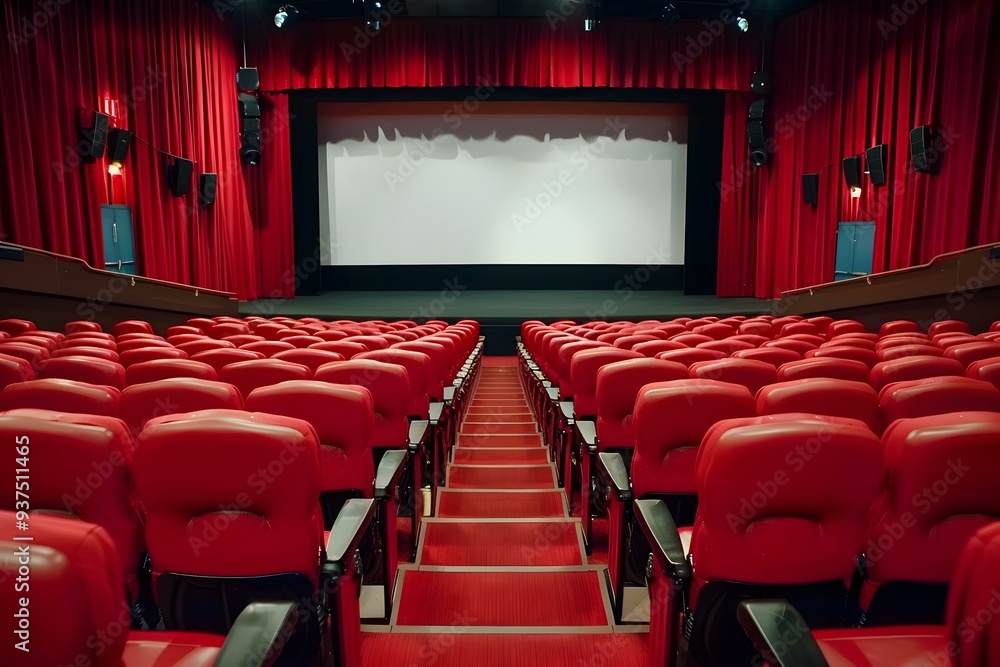 Empty Red Seats in an Old Movie Theater Empty Red Seats in an Old Movie Theater