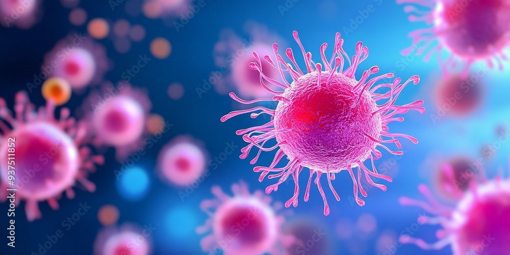 Close-up view of colorful, microscopic cells showcasing intricate details and vibrant colors, ideal for scientific and educational content. Close-up view of colorful, microscopic cells showcasing intricate details and vibrant colors, ideal for scientific and educational content.