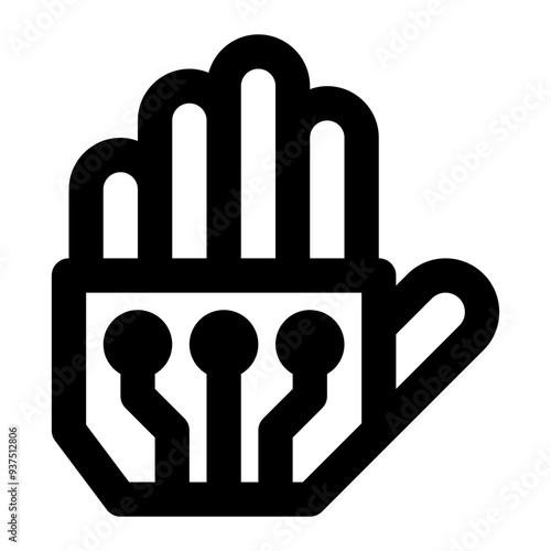 robot hand, smart glove, robotic hand, bionic hand, robotic arm, biomechanics outline icon