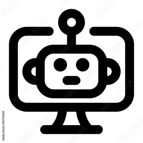 robotic, process, automation, robot, rpa, robotic program, robot software outline icon