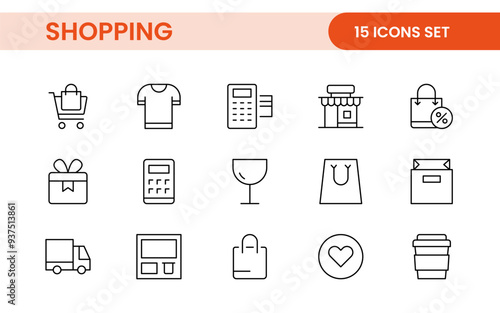 Set of shopping cart icons. Collection of web icons for online store, from various cart icons in various shapes. Shopping outline icon set.