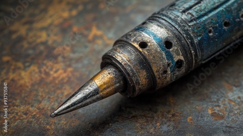 Close-Up of a Rusty and Weathered Metal Tool